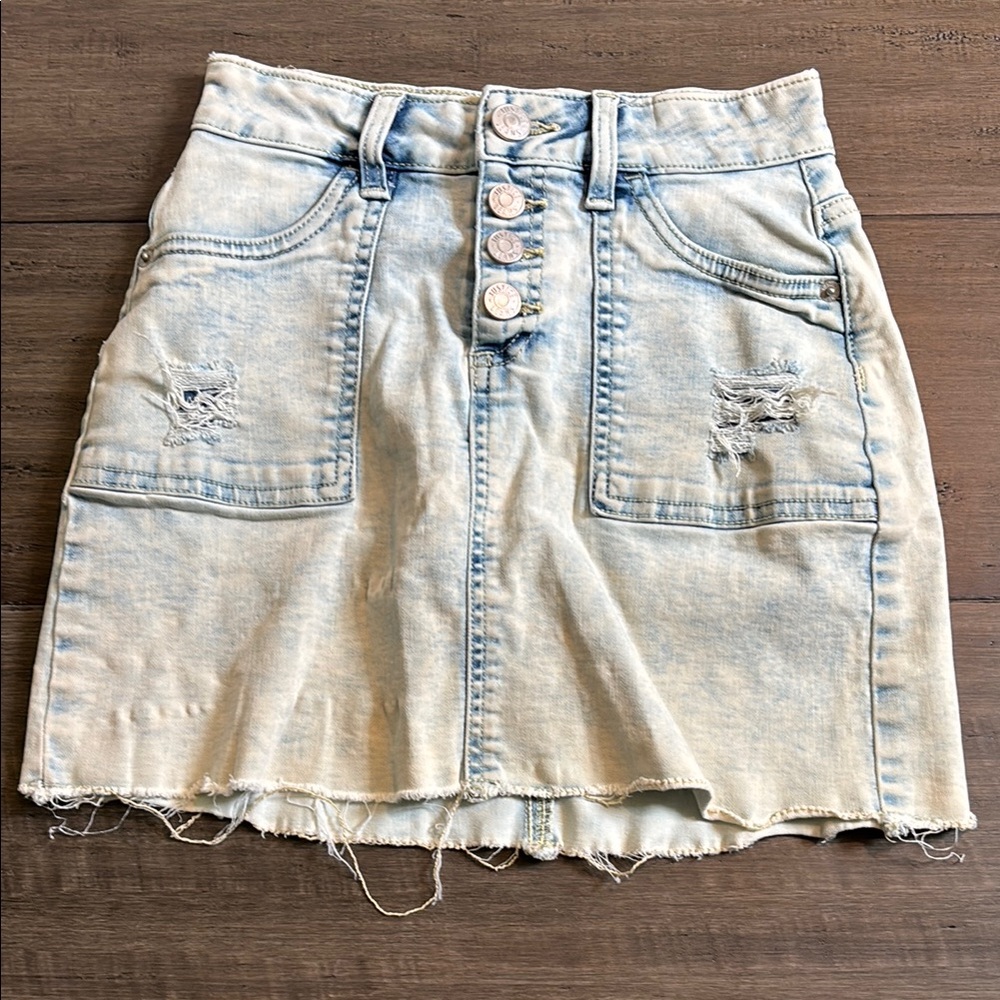 Justice Blue and White Mini Cargo Skirt